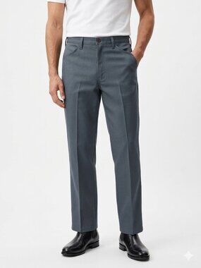 Vintage Levi’s Men's Trouser Sta-Prest Bootcut Pants Black Tag Dark Grey 36x30